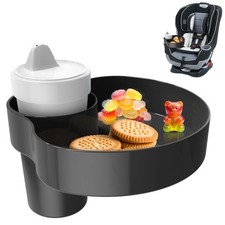 Car Seat Snack Tray for Kids Toddlers with Cup Holder, Round Travel Tray