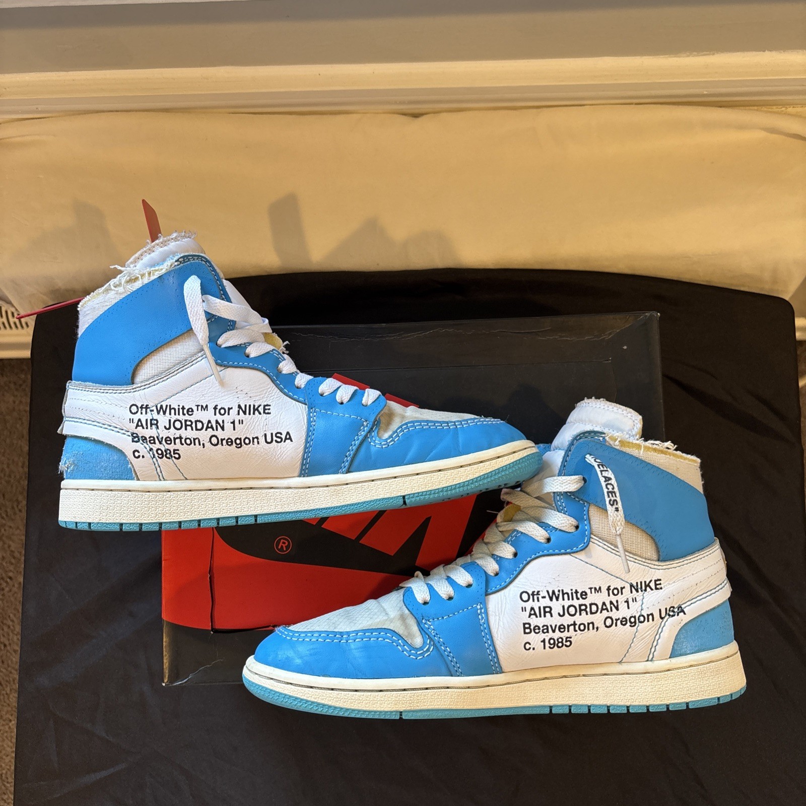 OFF WHITE X NIKE Sneakers Off White x Nike Air Jordan 1 UNC uomo taglia 8