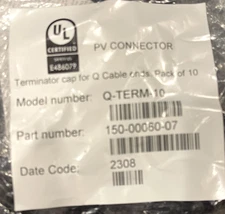 Enphase Q-TERM-10 IQ Inverter Q Cable Branch Terminator Cap (Pack of 10)