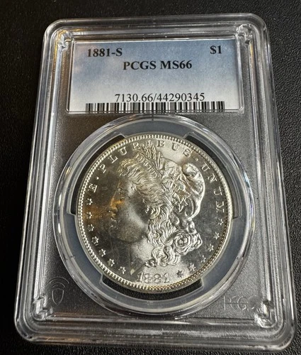 1881 S Morgan Silver Dollar PCGS MS66 Blast White