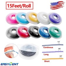 15feeDental Orthodontic Elastic Rubber Power Chain Rubber Band Long Short Closed