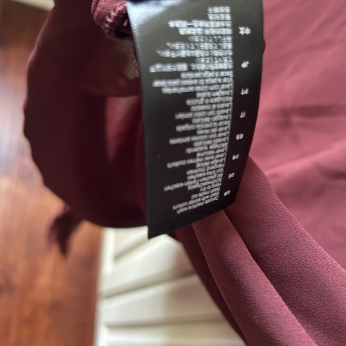 Scotch & Soda Women’s Size L Wine Red V Neck Top Blouse Tie Wait Front New - Picture 9 of 12