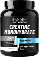 Bandini Creatine Monohydrate Powder 1kg Pure Creatin Micronised Improve Training