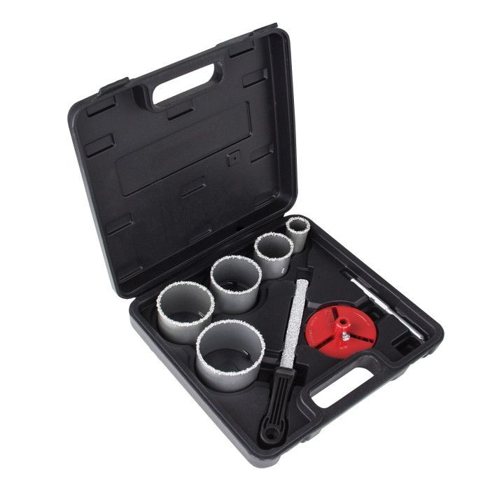 Scie cloches profondeur 55 mm coffret de 8 pièces pour perçage net