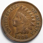 1906 Indian Head Penny Cent Almost Uncirculated (AU)