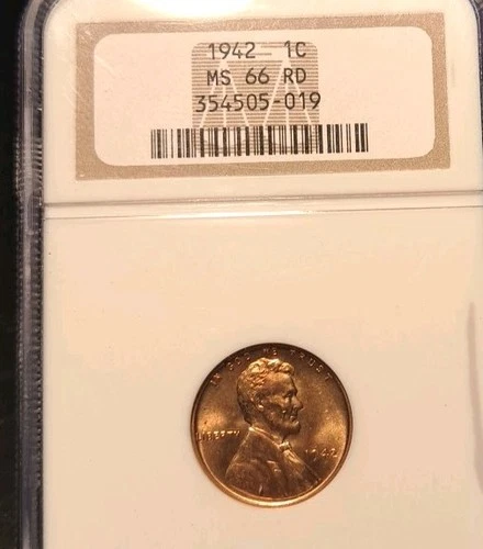 1942 Lincoln Cent NGC MS 66 RED