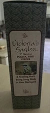 Victoria‘s Garden 9” Hanging Plastic Bird Seed Birdseed Feeder Brown / Clear