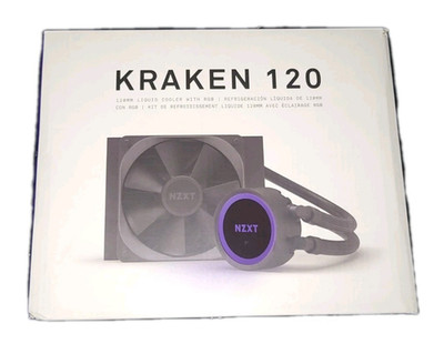 NZXT Kraken 120 - RL-KR120-B1 - AIO RGB CPU Liquid Cooler - Open Box.