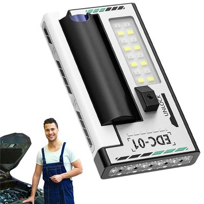 Portable Pocket LED Flashlight Magnetic Mini Torch Work Light USB Rechargeable
