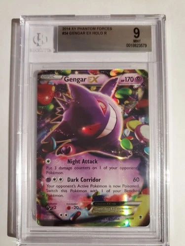 Gengar EX HOLO R 2014 Pokemon XY Phantom Forces #34 BGS 9.0 Mint