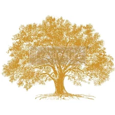 Re-Design with Prima, Decor Transfers, Gold Foil, Tree, Growth, Nature, Shabby,