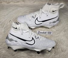 Nike Alpha Huarache NXT Metal Baseball Cleats White Mens Sz 8.5/Wmn10 DJ6517-100