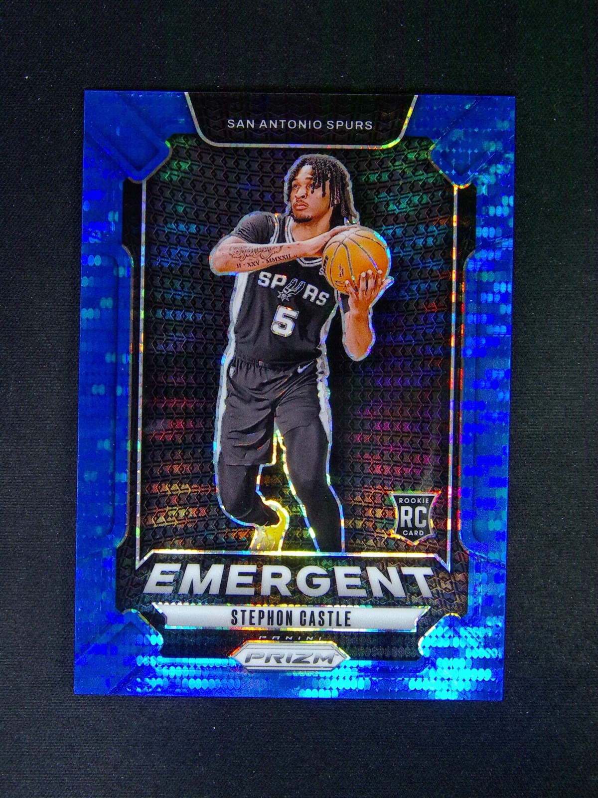 99/99 ≈1/1 2024-25 Panini Prizm Stephon Castle #29 Emergent Blue Pulsar
