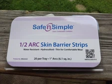 NEW SAFE N SIMPLE  20/ TRAY 1" ARCS (6.1 SQ. IN.) 1/2 ARC SKIN BARRIER STRIPS