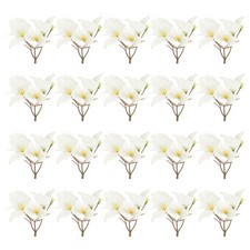 Artificial Flower Heads 4 Inch, White 20 PCS - Silk Plum Flowers