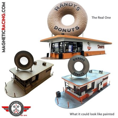 Slotcar Maßstab 1:32 Randy's Donuts für Scalextric und Dioramen