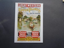 GWR CARD:  THE UPPER THAMES BOATING SEASON - PRINTED - UNPOSTED