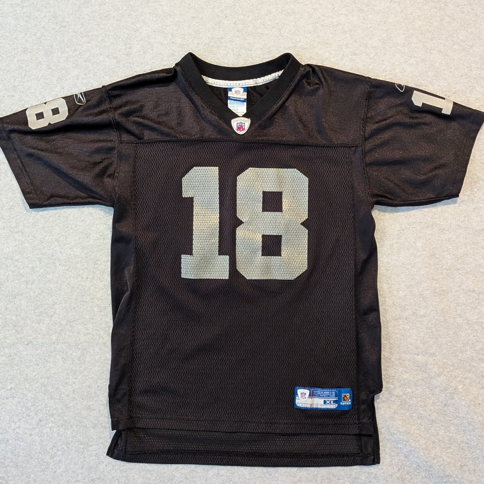 Randy Moss Oakland Raiders Jersey Youth XL 18-20 Reebok Boys NFL Home Black thumbnail 2