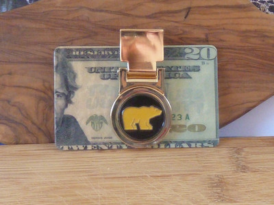 Jack Nicklaus  Logo  Spring Loaded Money Clip - Gold  Plated Clip