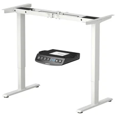 Costway Electric Adjustable Standing up Desk Frame Dual Motor w/Controller White