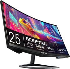 Sceptre New Curved 24.5-Inch Gaming Monitor up to 240Hz 1080P R1500 1Ms Displayp