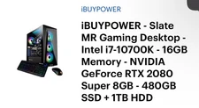 iBuypower Gaming PC- NVIDIA 2080 Super, I7 10700K, 16GB RAM, 480GB SSD, 1TB HHD