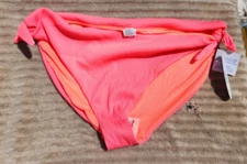 Wave Zone Women's Side Tie Ribbed Bikini Bottom Neon Pink Size 2x NWT