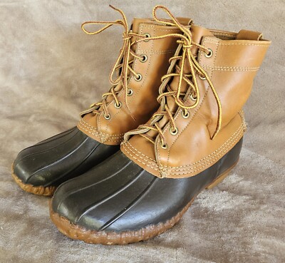 ll bean duck boots mens size 10 shoes brown hunting winter waterproof boots LL Bean Duck Boots Mens 10 Brown Waterproof Leather Ankle  main image 3