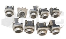 LOT OF 9 ALLEN BRADLEY 800T-A... /T PUSH BUTTON W/ 800T-XA /D CONTACT BLOCK