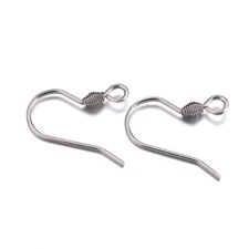 500pcs 304 Stainless Steel Earring Hooks Smooth French Earwire Hang Hole 15.5mm