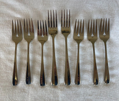 Oneida GALA / IMPULSE Set of 8 Forks- 6 Salad 2 Dinner EUC