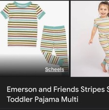 Emerson and Friends  Bamboo Stretch Soft Striped Pajama Set Size 6/7T