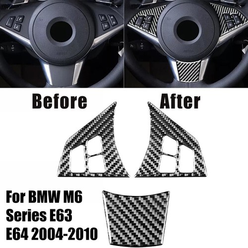 BWM Six Series Compatible with Carbon Fiber Steering Wheel Covers Pack of Three - Picture 2 of 12