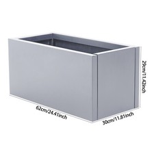 Metal Planter Plant Trough Garden Outdoor Galvanized Steel Rectangular Indoor