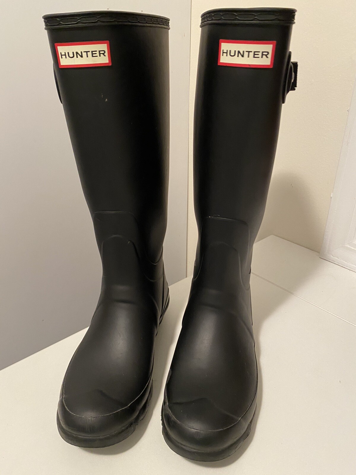 Hunter Black Matte Rubber Waterproof Rain Boots 14 1/… Gem