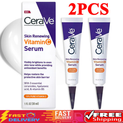2x Vitamin C Serum for Face with Hyaluronic Acid, Skin Brightening -Cerave 