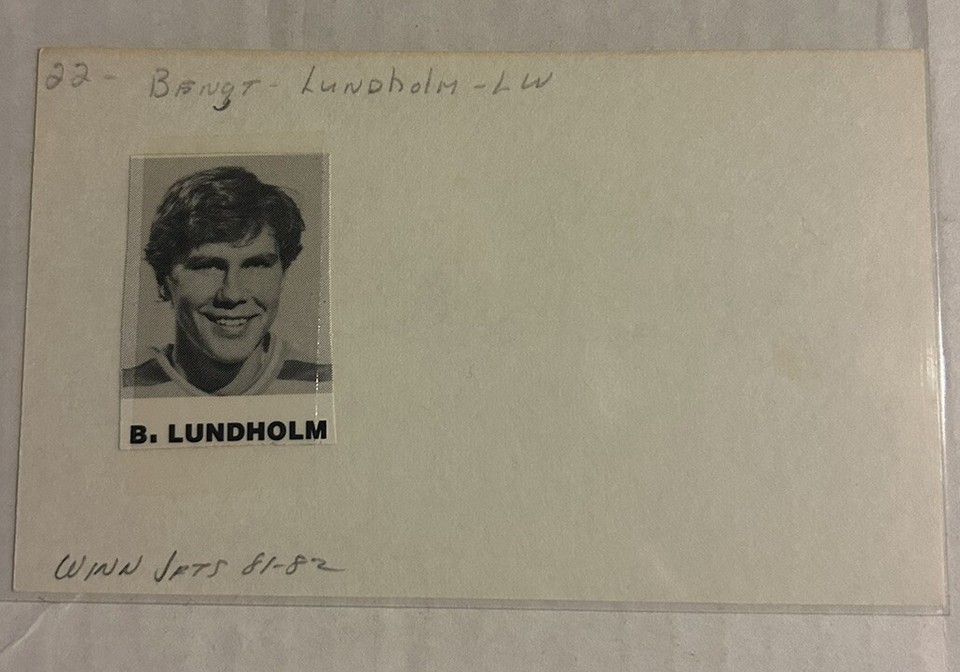 Bengt Lundholm Hand Signed Auto Autograph Index Card Winnipeg Jets eBay
