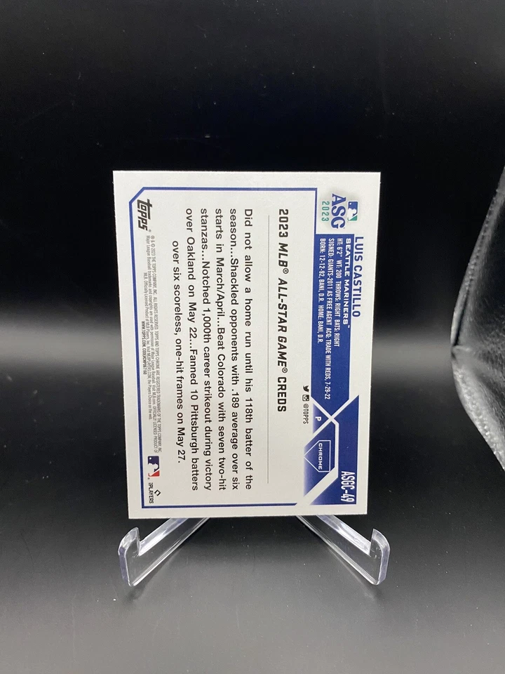 2023 Topps Chrome Update Luis Castillo Refractor Mariners - Image 2 of 2