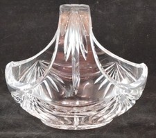 Beautiful Star Cut Clear Crystal Basket. Heavy And Brilliant.  Read 