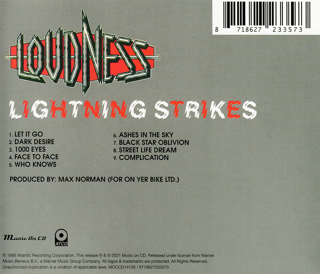 Loudness ~ Lightning Strikes (1986) CD 2021 Music On CD