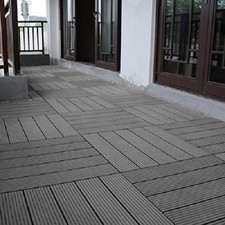 Interlocking Flooring Decking Tiles Four Slat Wood Plastic