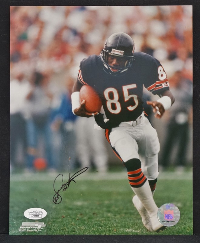 DENNIS McKINNON Autographed 8x10 Photo JSA  85 CHICAGO BEARS AUTO