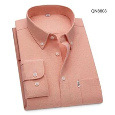 Mens Oxford Shirts Formal Business Long Sleeves Pocket Cotton Casual Dress Shirt