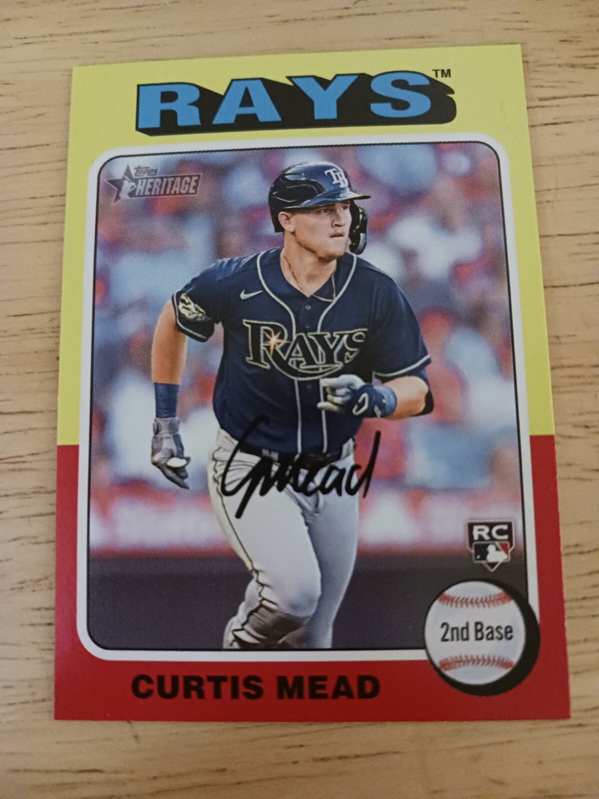 2024 Topps Heritage #176 Curtis Mead RC Tampa Bay Rays Rookie