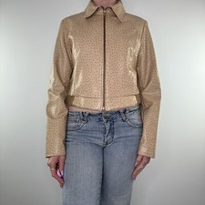 Y2k Morgan De Toi Faux Leather Spotty Zip Up Jacket
