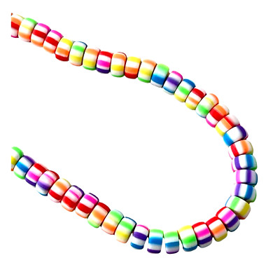 200 Fimo Polymer Clay 7-8mm Assorted Multi Colors Striped Round Rondelle Beads