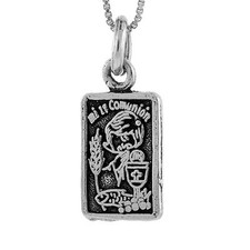 Sterling Silver Mi Primera Comunion My First Communion Pendant, Box Chain