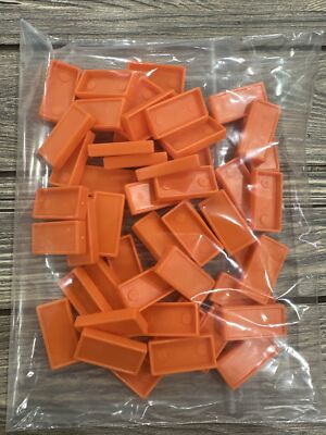 1992 Domino Rally Spectacular Stunt Set Lot Of 50 Orange Dominoes Parts Only