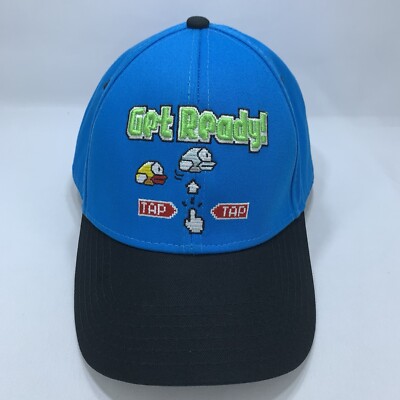 Get Ready Tap Tap Hat Flappy Bird Youth Kids Blue Black Adjustable Snapback Cap