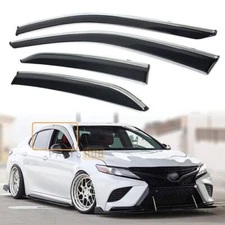 For 2018-2024 8th Gen Toyota Camry Chrome Trim Window Visor Vent Sun Rain Guards